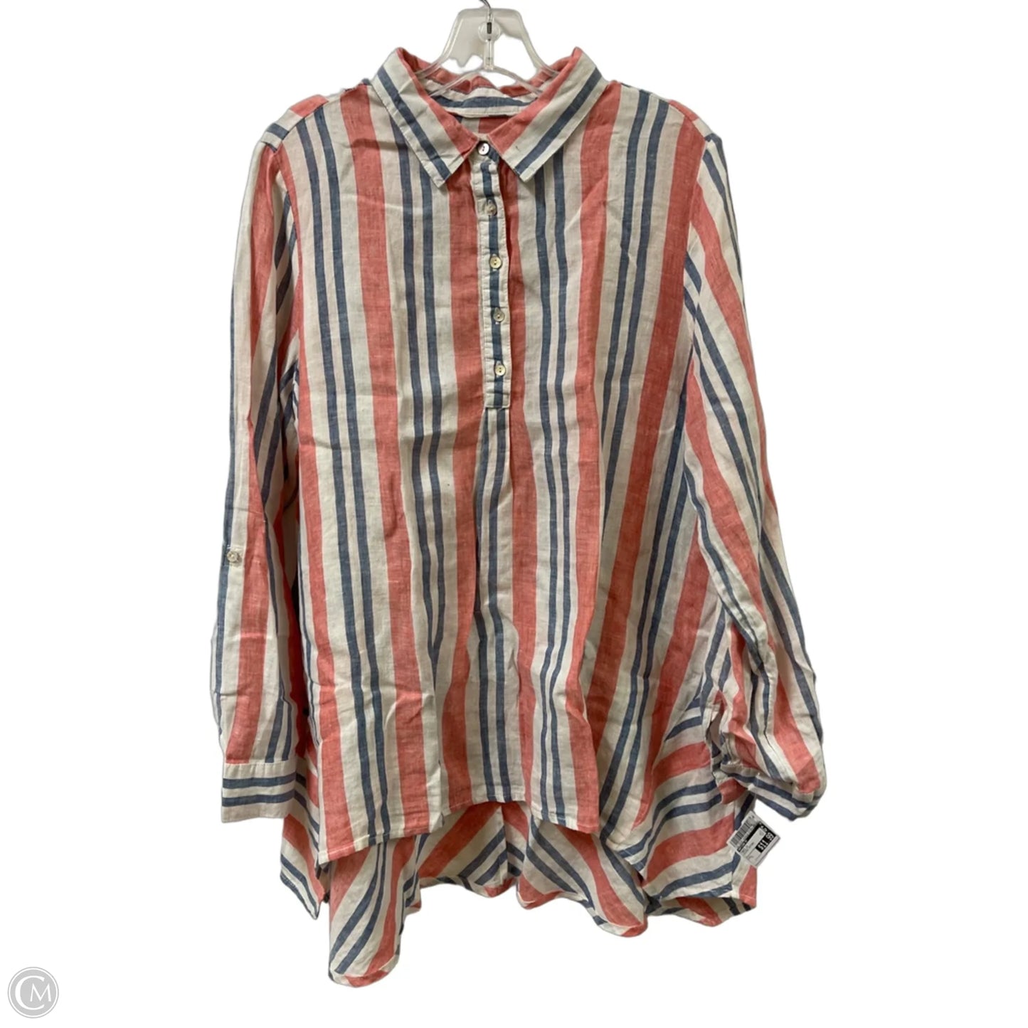 Tunic Long Sleeve By Artisan Ny In Striped Pattern, Size: L