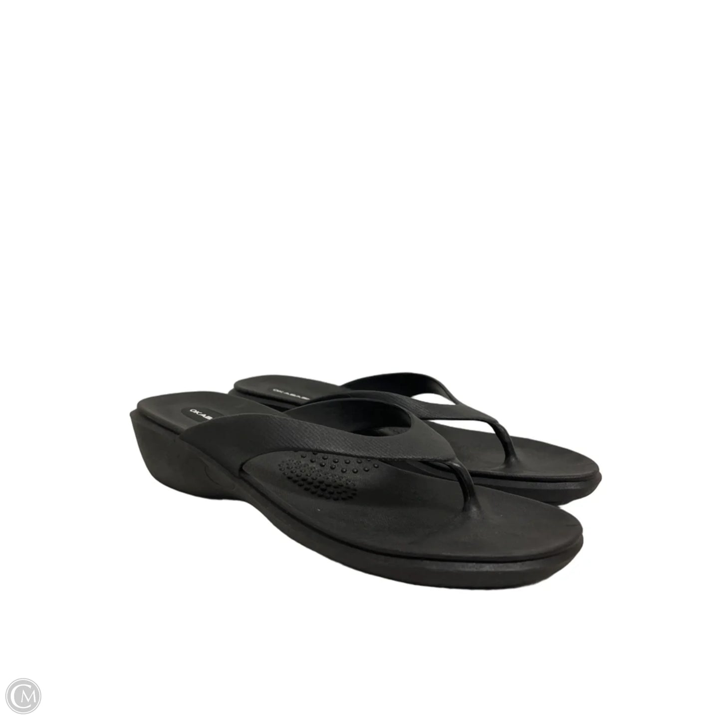 Sandals Flats By Clothes Mentor In Black, Size: 9.5