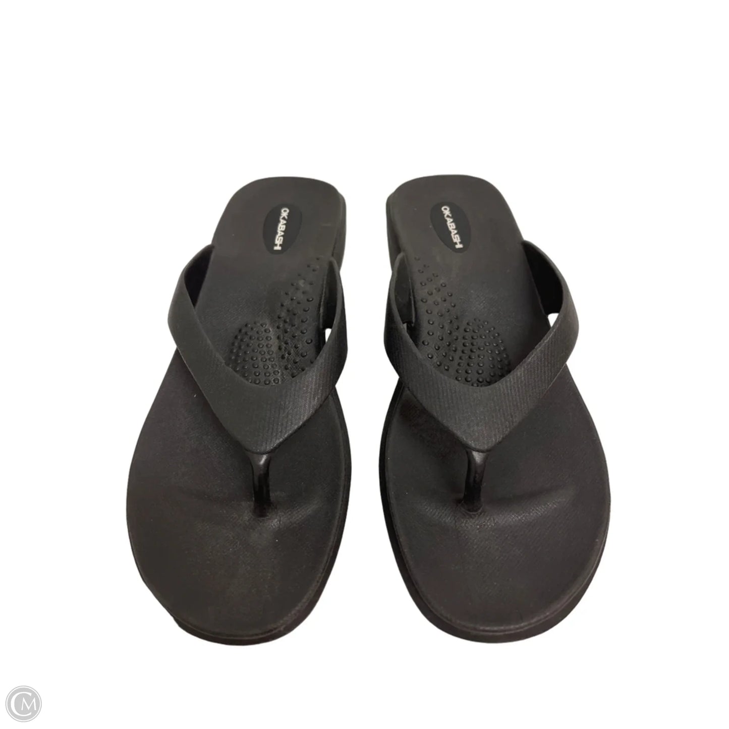 Sandals Flats By Clothes Mentor In Black, Size: 9.5