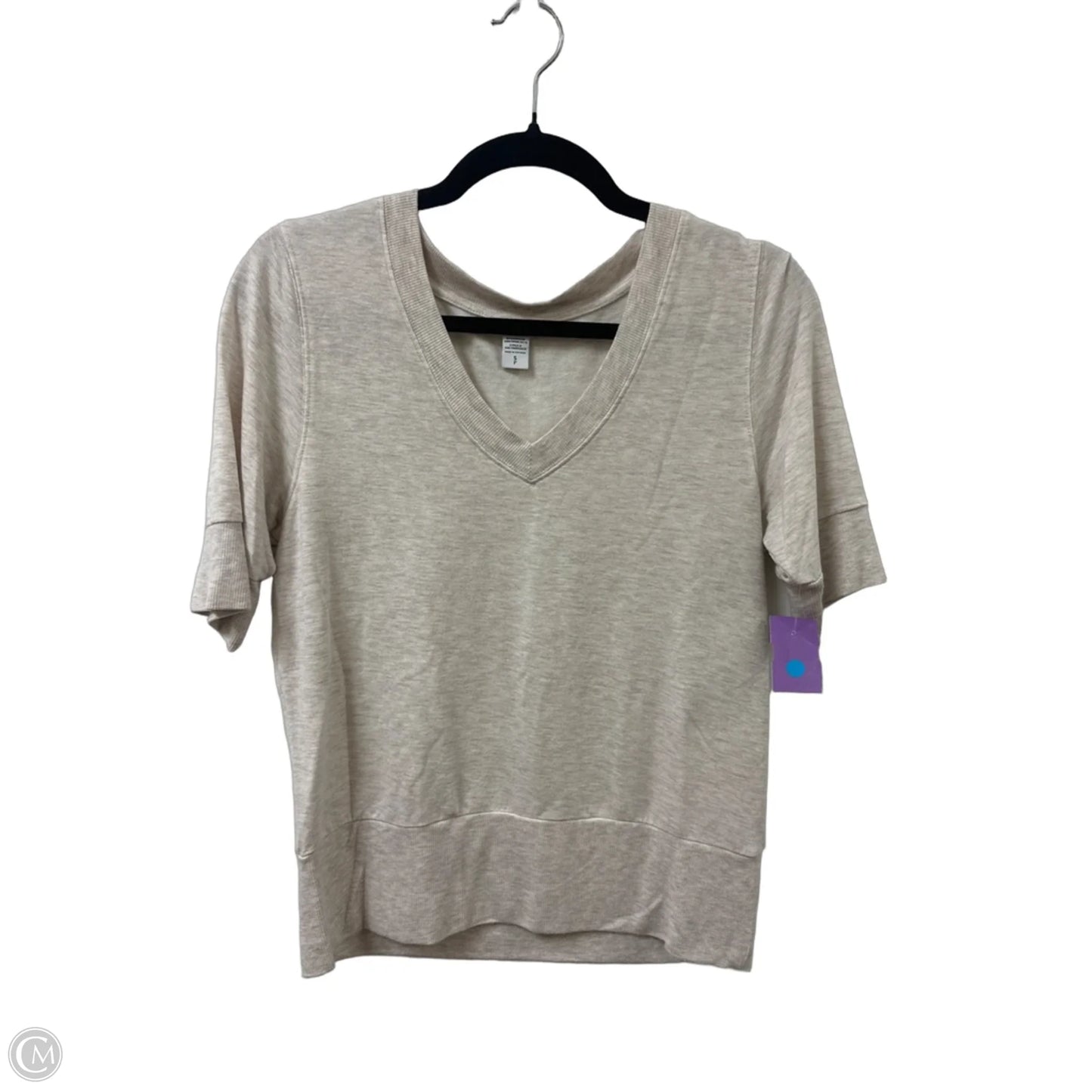 Athletic Top Short Sleeve By Athleta In Cream, Size: S