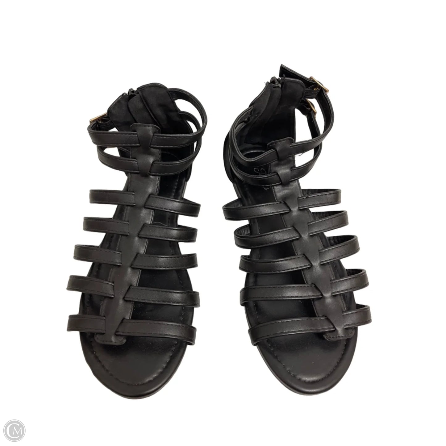 Sandals Flats By Clothes Mentor In Black, Size: 10