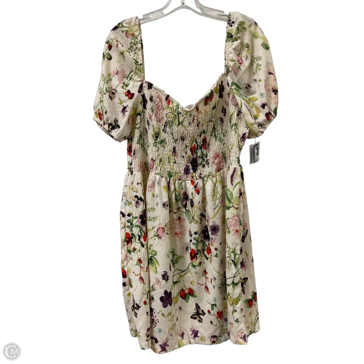 Dress Party Midi By H&m In Cream, Size: 2x