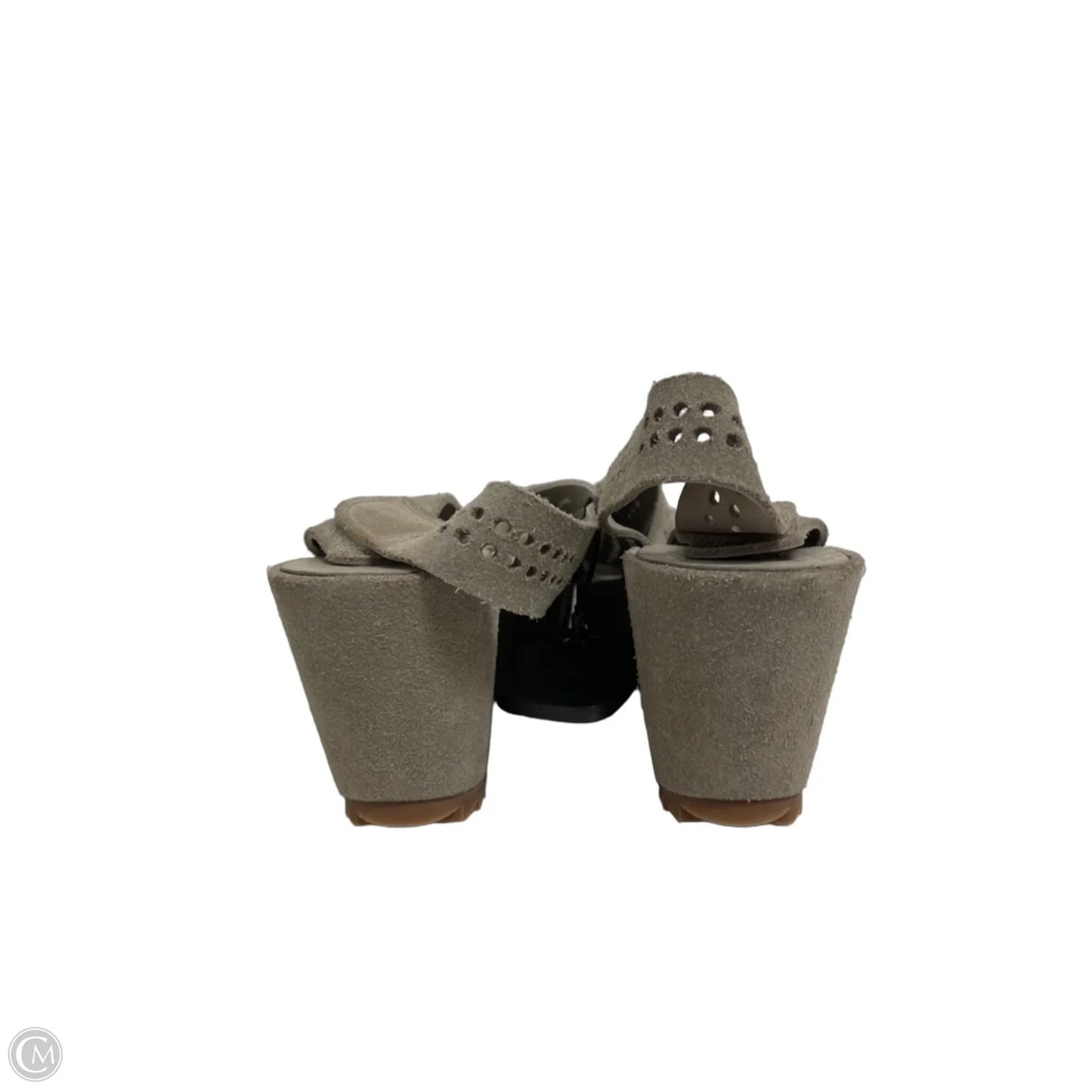 Sandals Heels Wedge By Cma In Grey, Size: 10.5