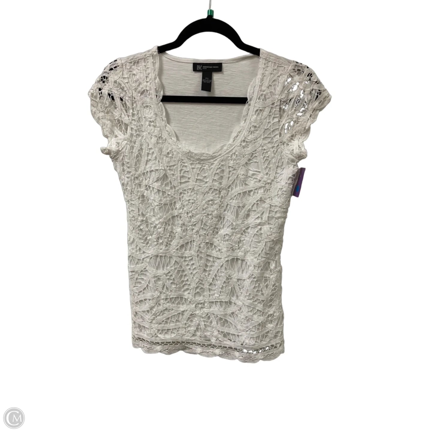 Top Short Sleeve By Inc In White, Size: Sp