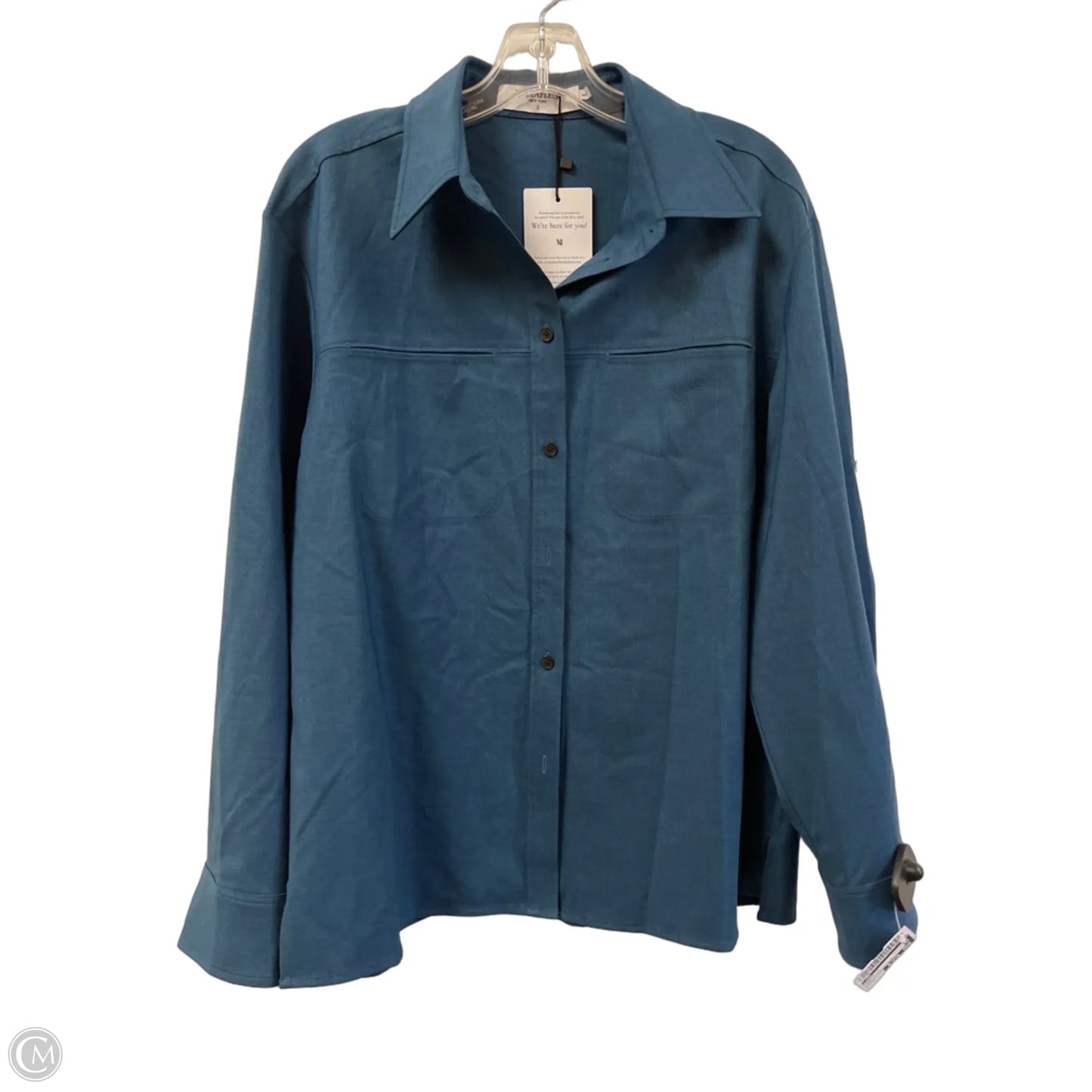 Blouse Long Sleeve By Cma In Teal, Size: S