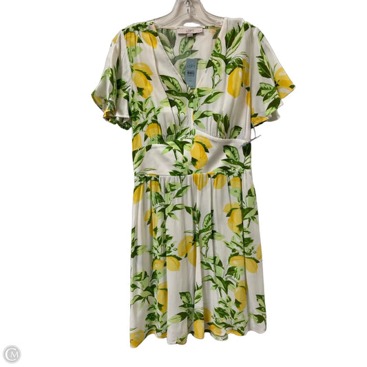 Dress Party Short By Loft In Green & Yellow, Size: Sp