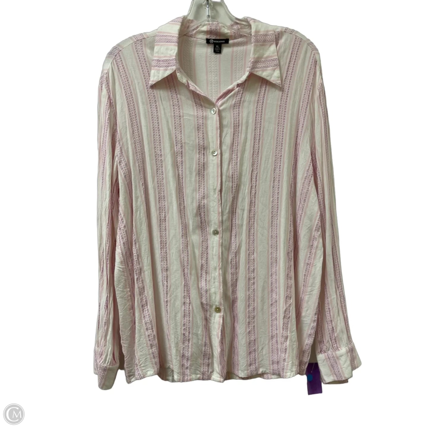Top Long Sleeve By Versona In Pink, Size: Xl