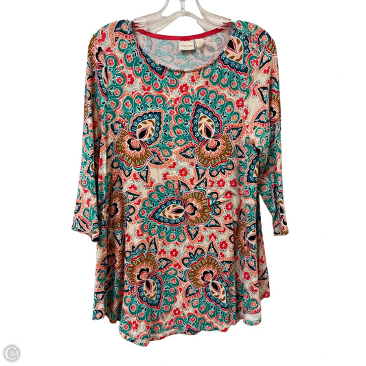 Tunic Long Sleeve By Chicos In Multi-colored, Size: M