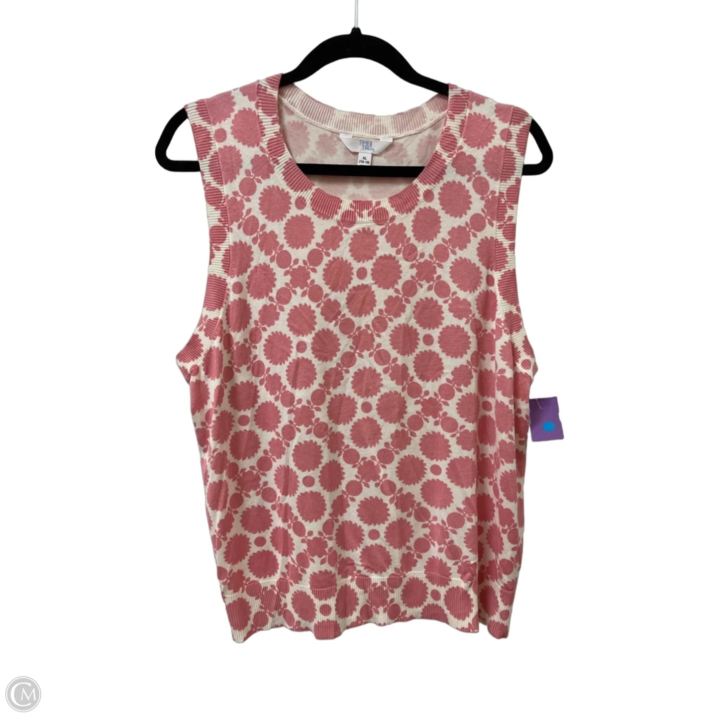 Top Sleeveless By Time And Tru In Pink, Size: Xl
