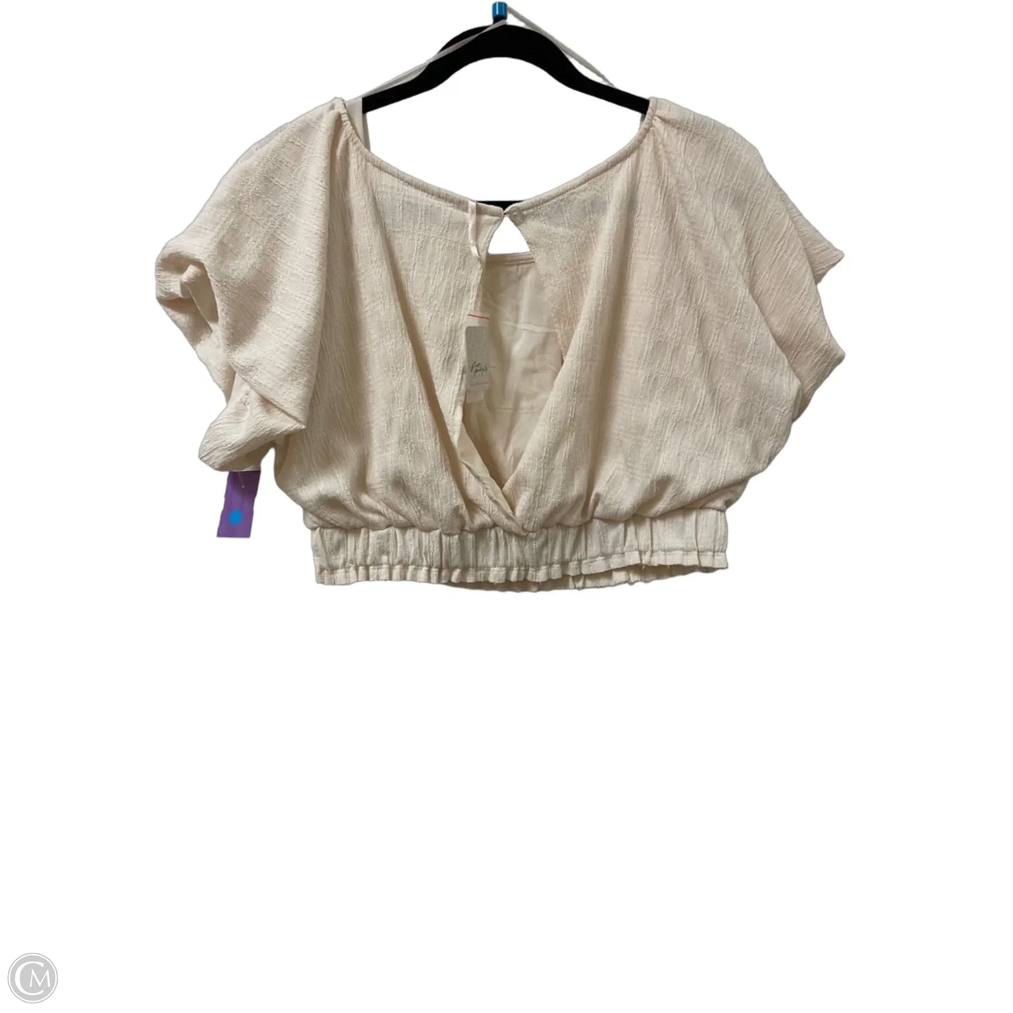 Blouse Short Sleeve By Free People In Cream, Size: L