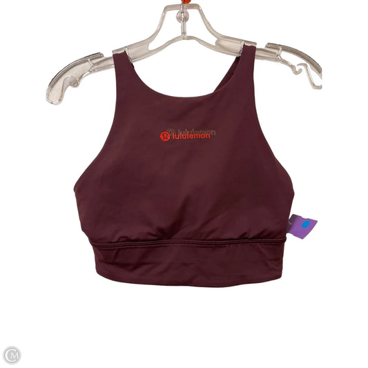 Athletic Bra By Lululemon In Maroon, Size: 8
