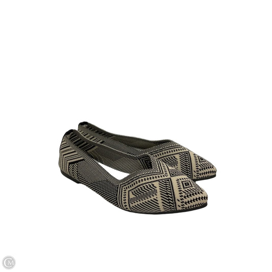 Shoes Flats By Clothes Mentor In Black & Cream, Size: 7.5