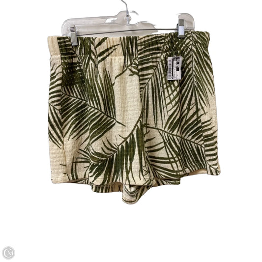 Shorts By H&m In Cream & Green, Size: 12