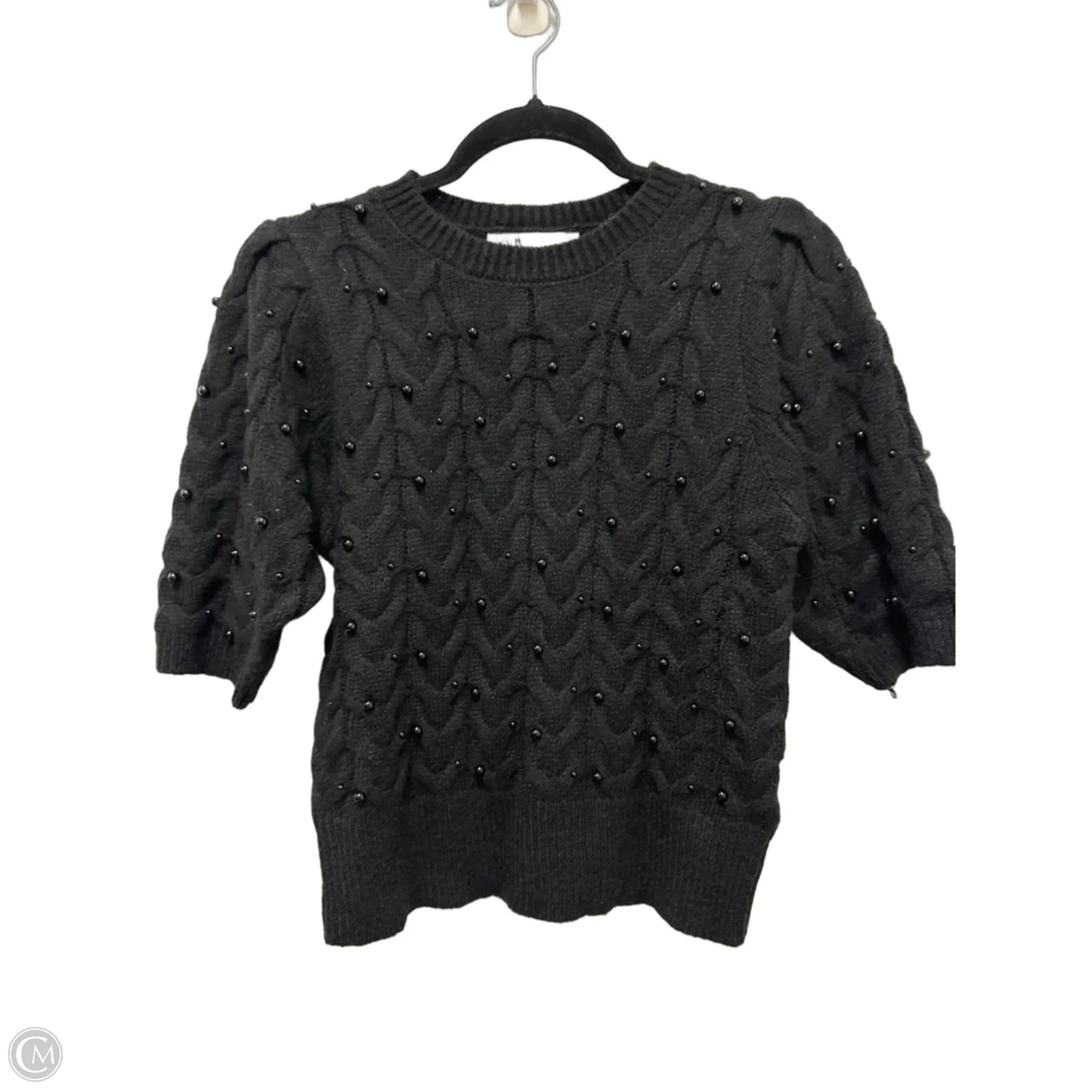 Sweater Short Sleeve By Zara In Black, Size: M