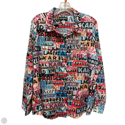 Blouse Designer By Karl Lagerfeld In Multi-colored, Size: L