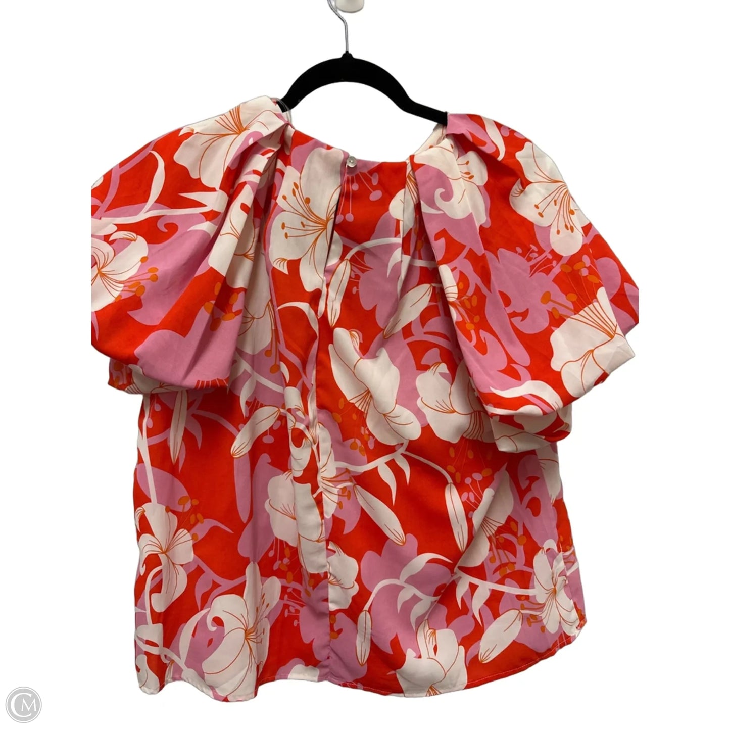 Blouse Short Sleeve By Entro In Orange & Pink, Size: M