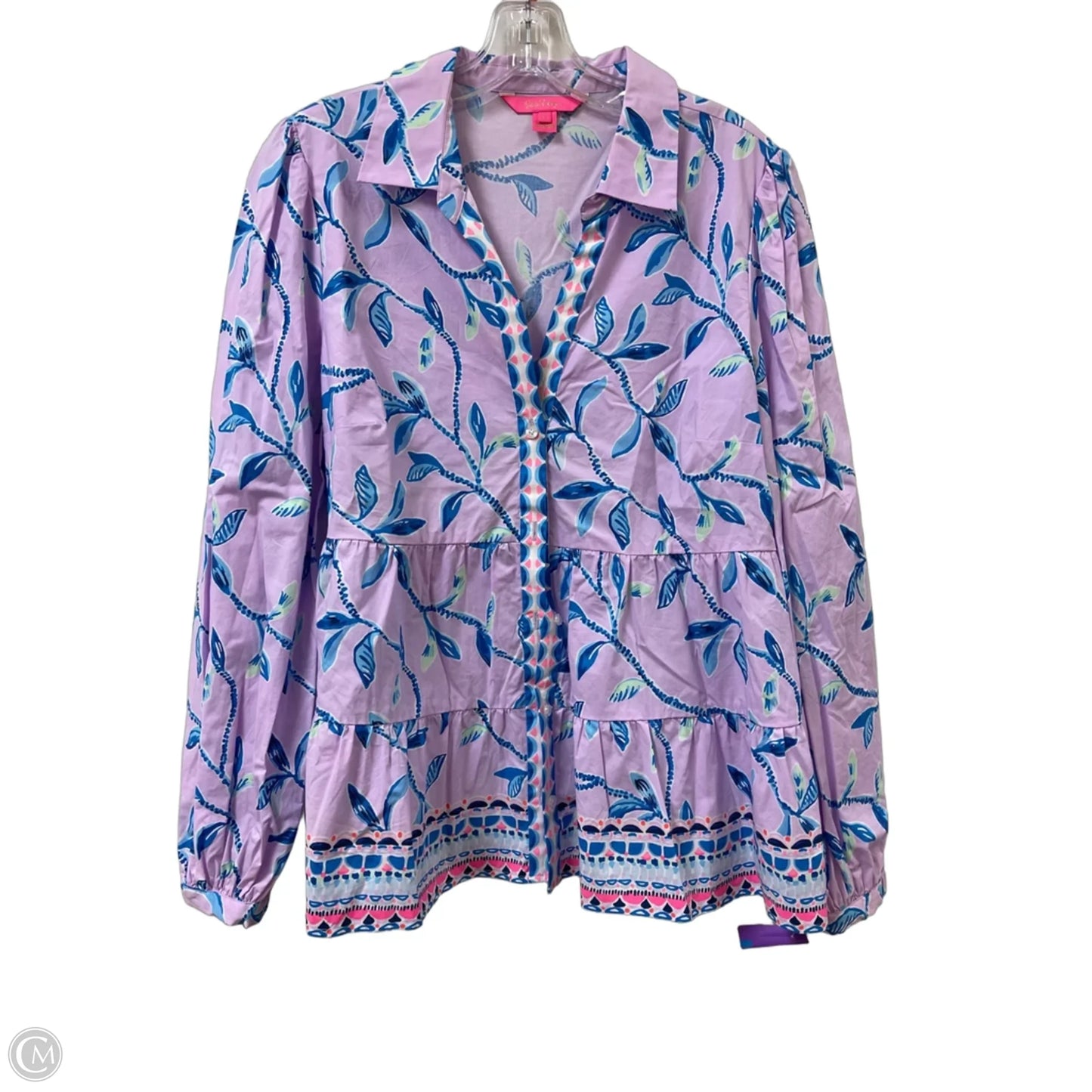 Blouse Designer By Lilly Pulitzer In Purple, Size: L