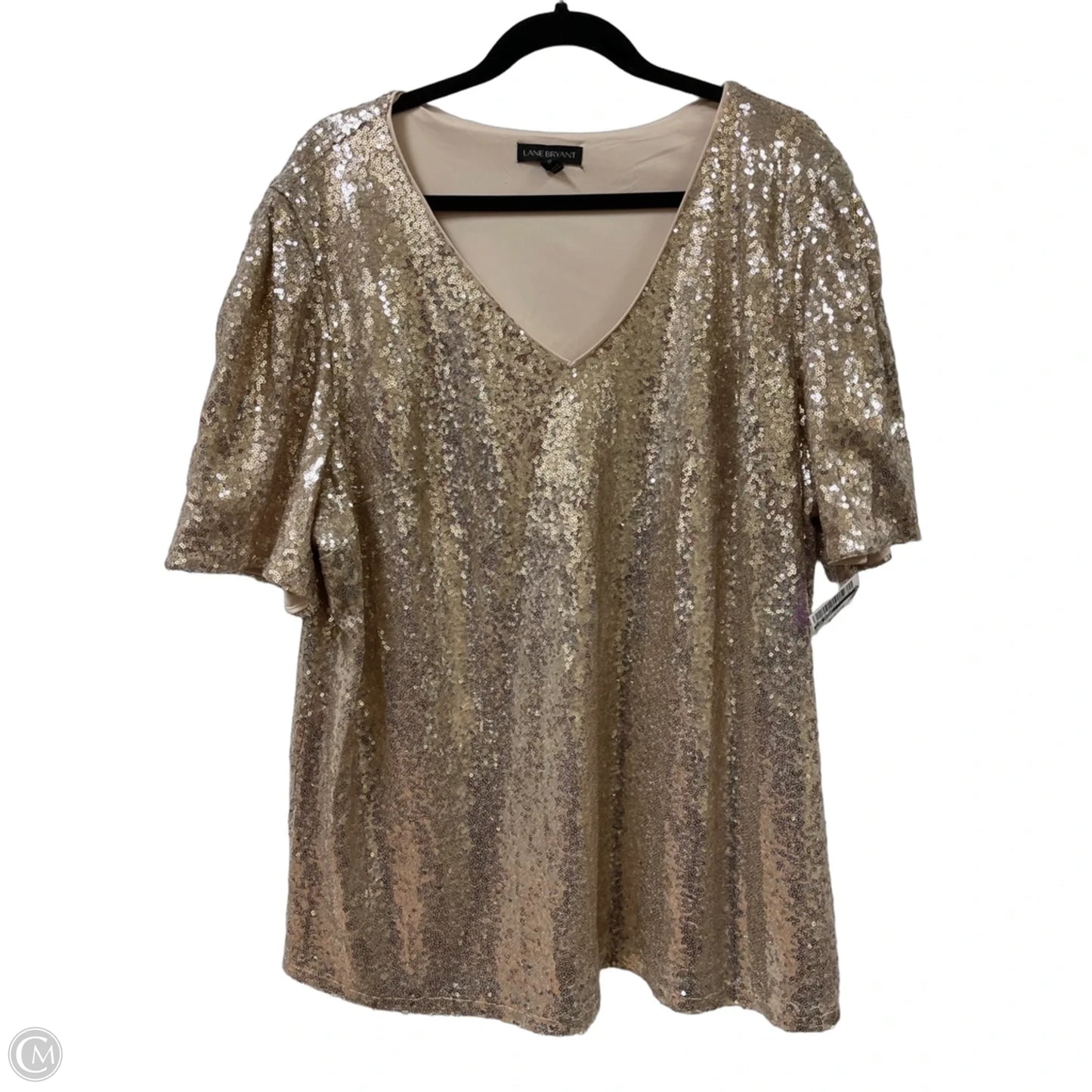 Blouse Short Sleeve By Lane Bryant In Gold, Size: 3x