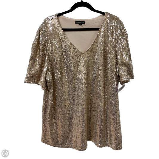 Blouse Short Sleeve By Lane Bryant In Gold, Size: 3x