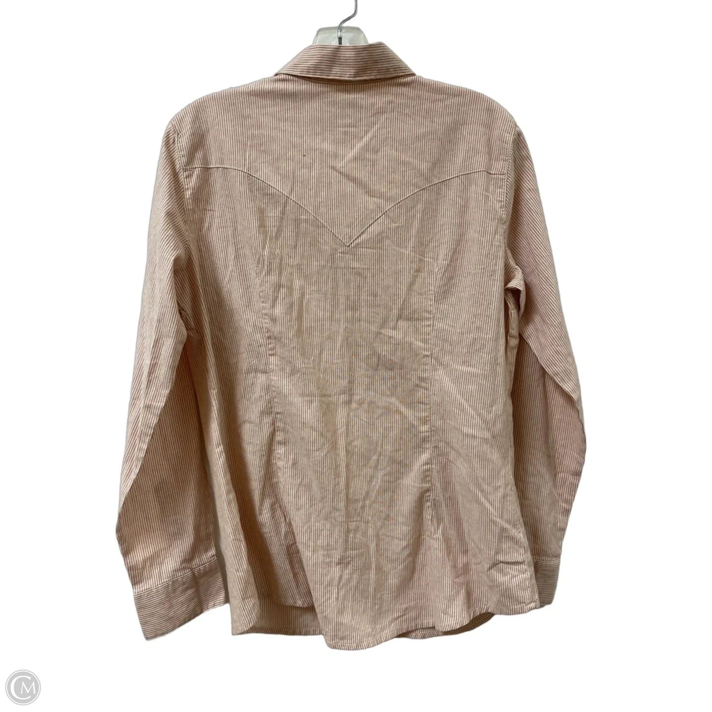 Blouse Long Sleeve By Wrangler In Orange, Size: M