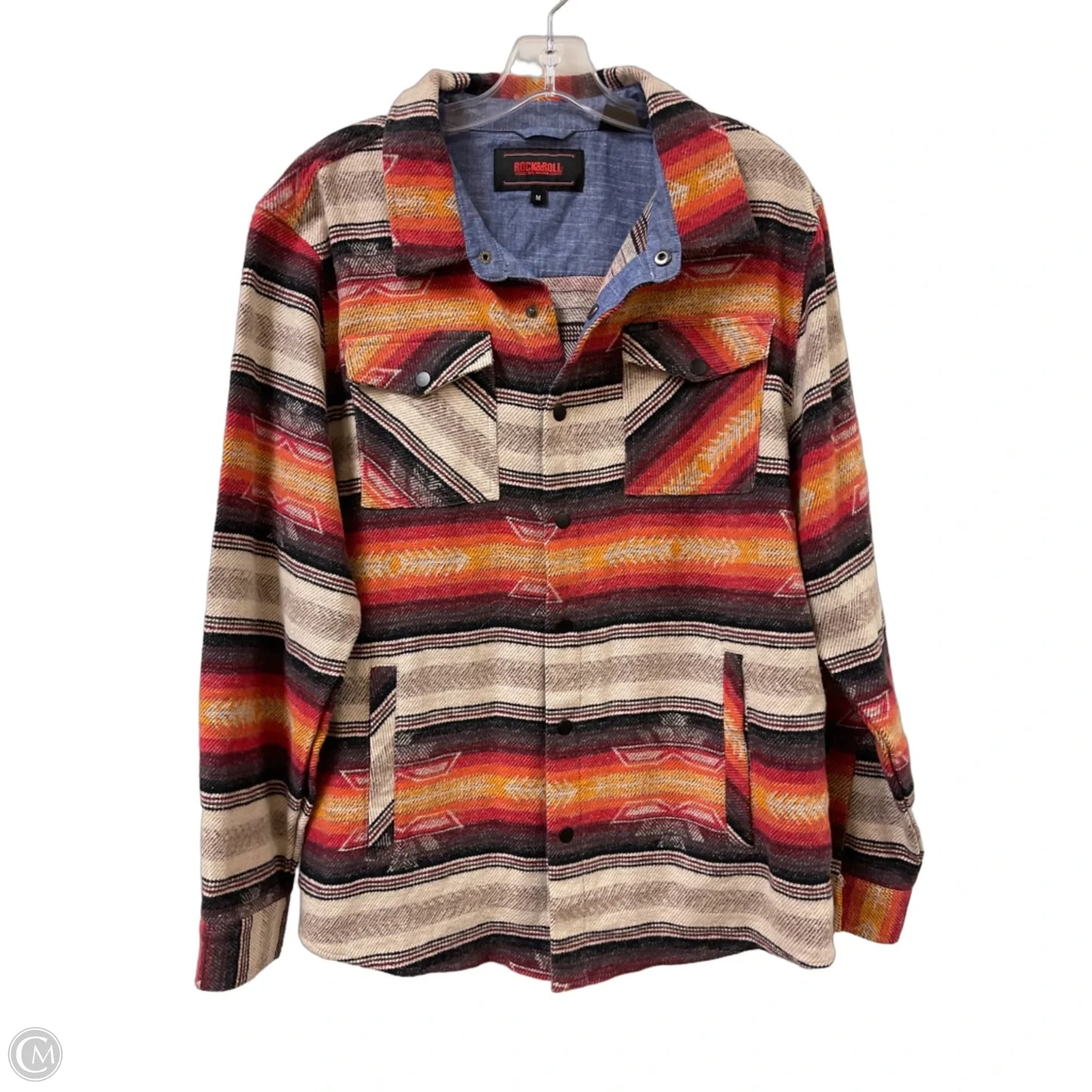 Jacket Shirt By Rock & Roll In Cream, Size: M