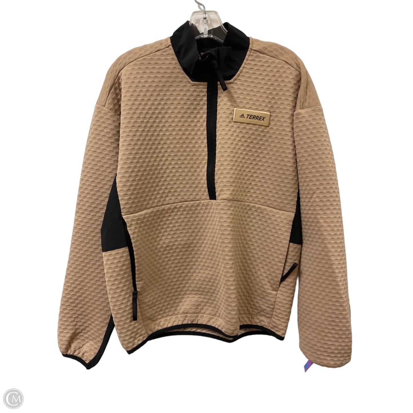 Athletic Sweatshirt Collar By Adidas In Tan, Size: M