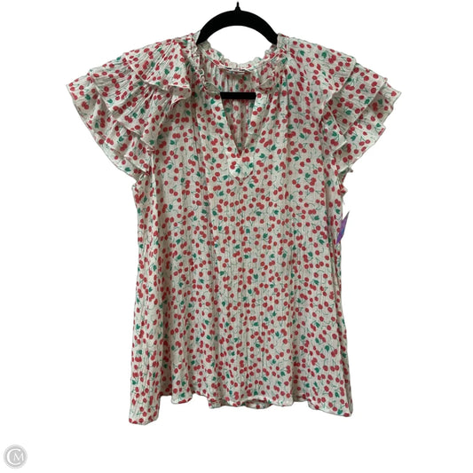 Top Short Sleeve By Nanette By Nanette Lepore In Red & White, Size: M