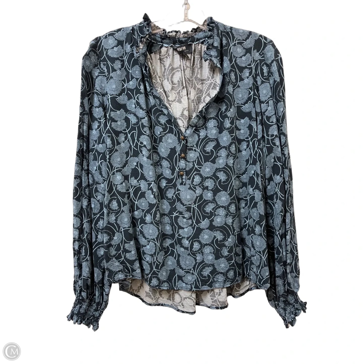 Blouse Long Sleeve By Maeve In Blue, Size: M
