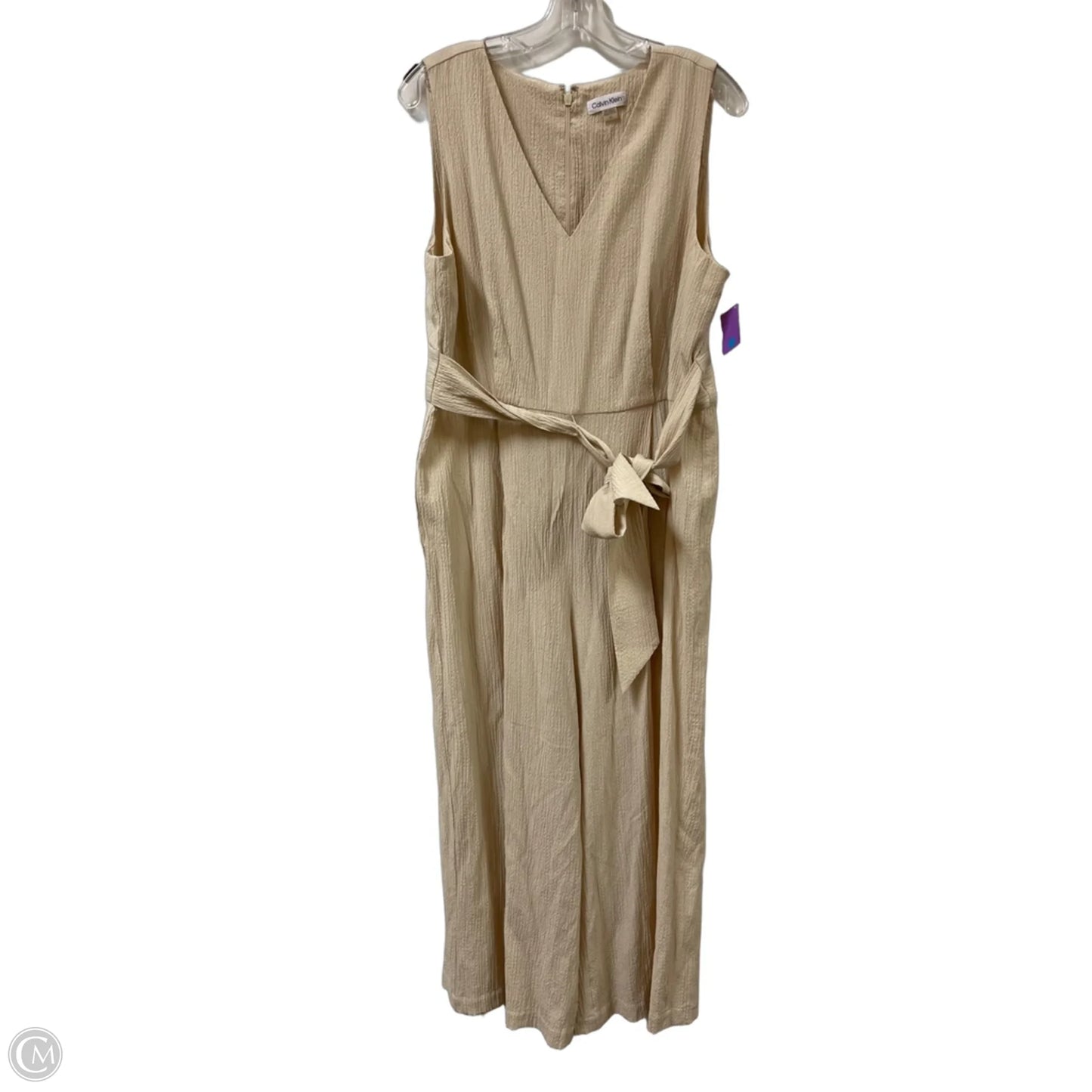 Jumpsuit By Calvin Klein In Cream, Size: Xl