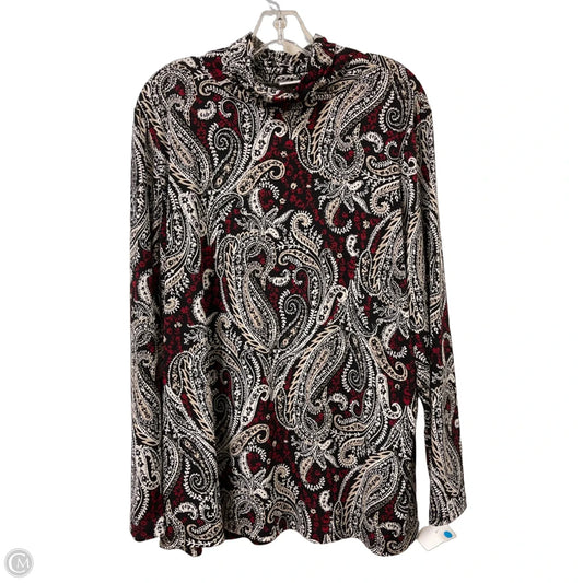 Top Long Sleeve By Susan Graver In Black & Cream, Size: Xl