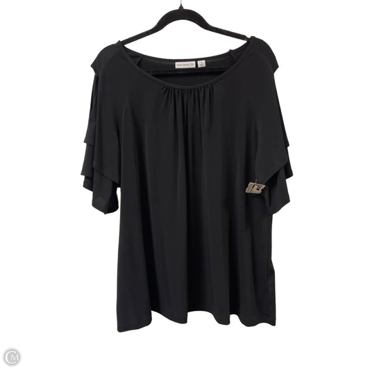 Top Short Sleeve By Susan Graver In Black, Size: 1x