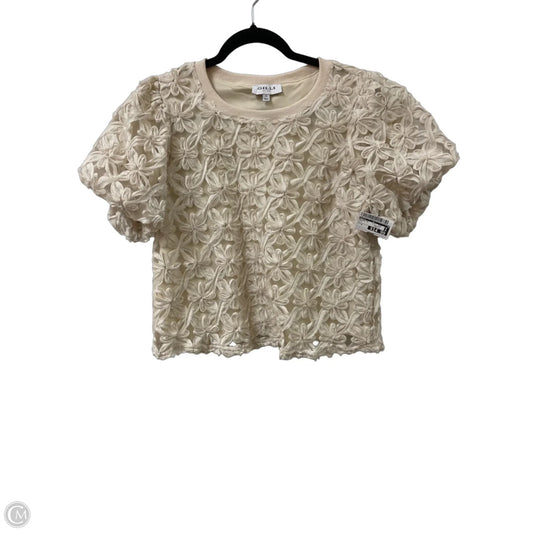 Blouse Short Sleeve By Gilli In Tan, Size: S