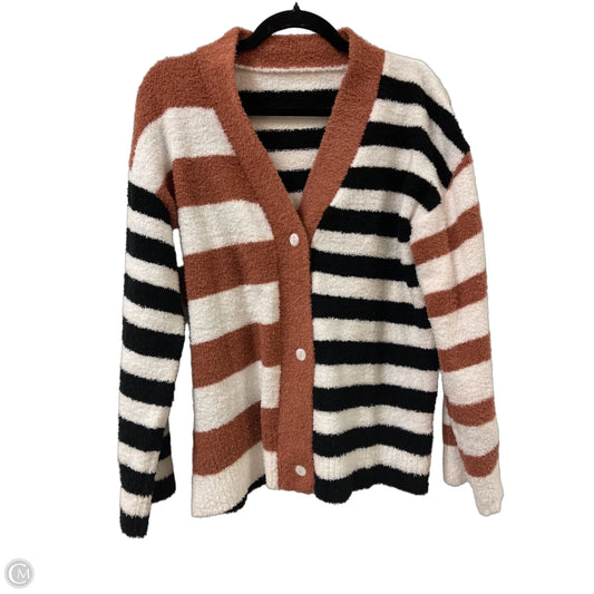 Cardigan By Clothes Mentor In Brown & Cream, Size: M