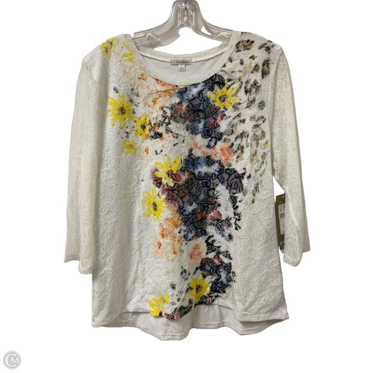 Top Long Sleeve By Erin London In White, Size: L