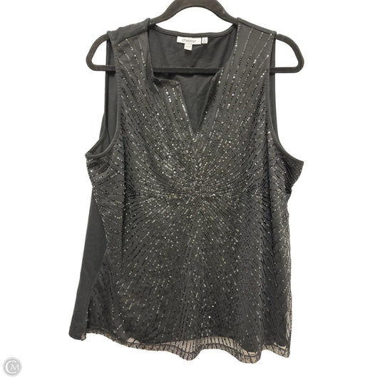 Top Sleeveless By Chicos In Black, Size: 2x