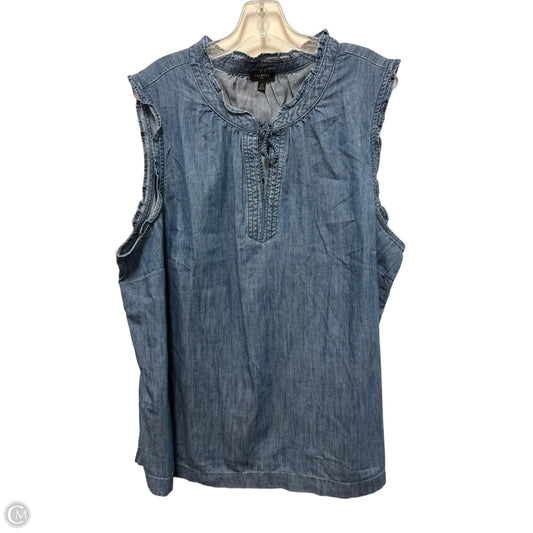 Top Sleeveless By Talbots In Blue Denim, Size: 3x
