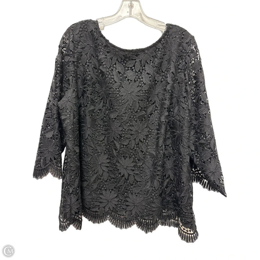 Blouse Long Sleeve By Talbots In Black, Size: 2x