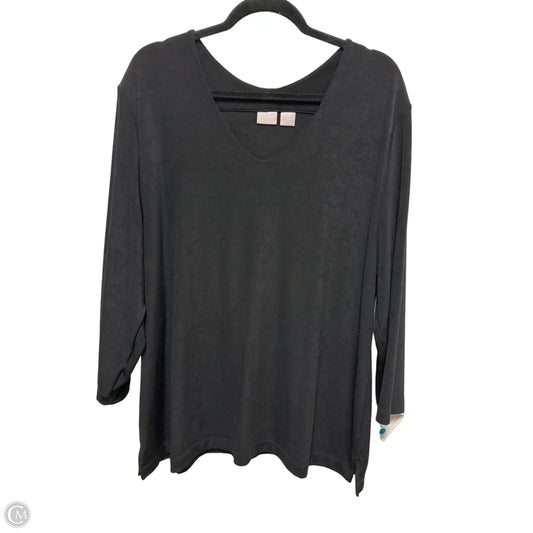 Top Long Sleeve By Chicos In Black, Size: 2x