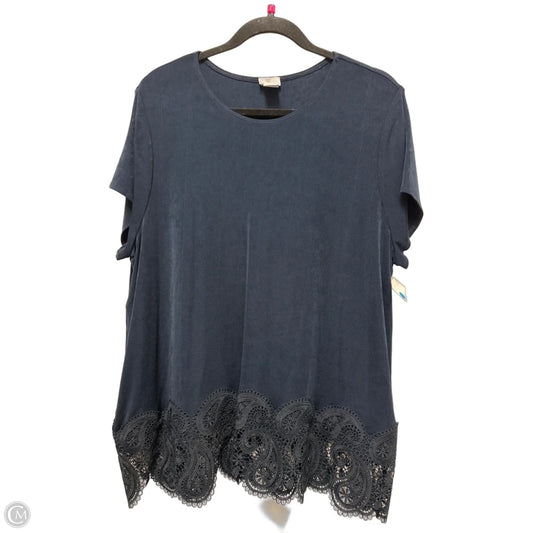Top Short Sleeve By Chicos In Black, Size: 2x