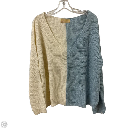 Top Long Sleeve By Clothes Mentor In Blue & Cream, Size: M