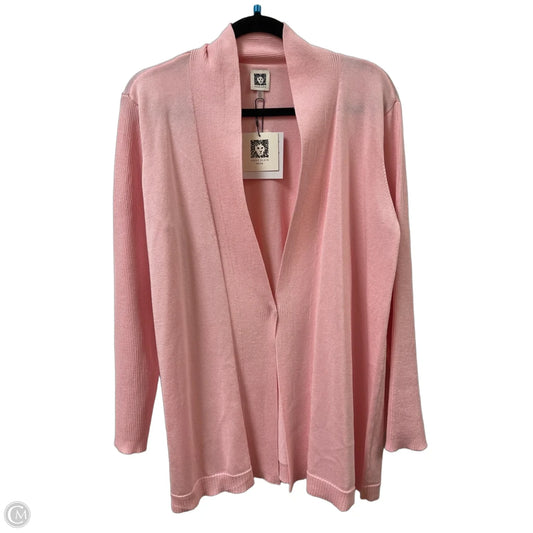 Sweater Cardigan By Anne Klein In Pink, Size: Xlp