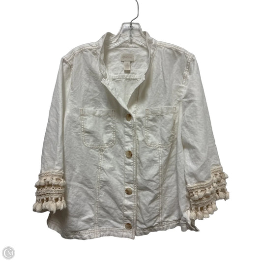 Blazer By Chicos In Cream, Size: Xl