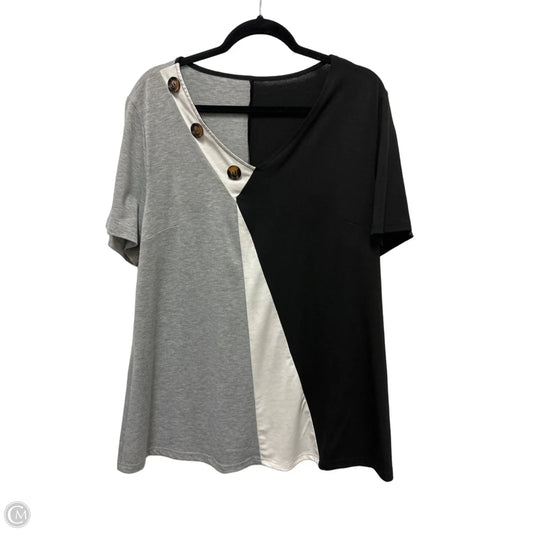 Top Short Sleeve By Clothes Mentor In Black & Grey, Size: Xl