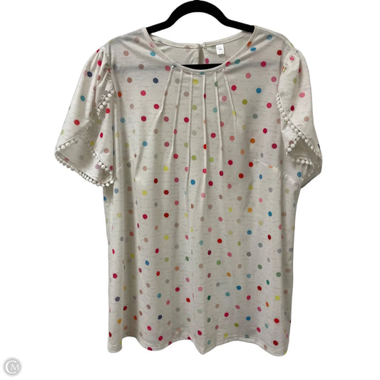 Top Short Sleeve By Clothes Mentor In Cream, Size: 1x