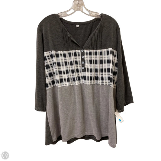Top Long Sleeve By Clothes Mentor In Grey, Size: 1x