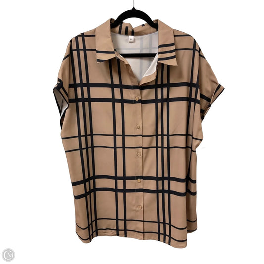 Blouse Short Sleeve By Clothes Mentor In Black & Brown, Size: 1x