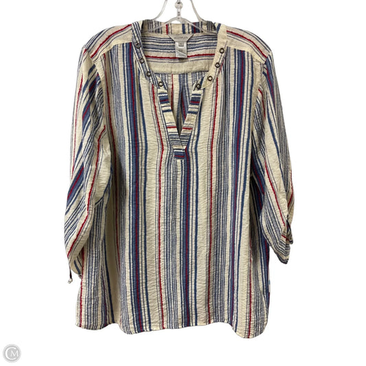 Top Long Sleeve By Multiples In Cream, Size: Xl