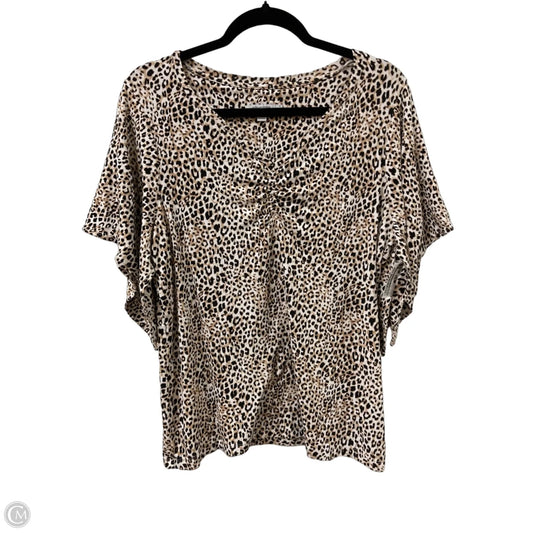 Top Short Sleeve By Chicos In Animal Print, Size: L