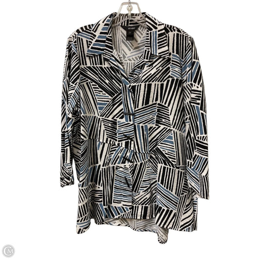 Top Long Sleeve By Ali Miles In Black & Blue, Size: L