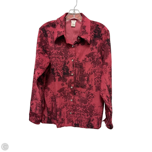 Blouse Long Sleeve By Soft Surroundings In Red, Size: M